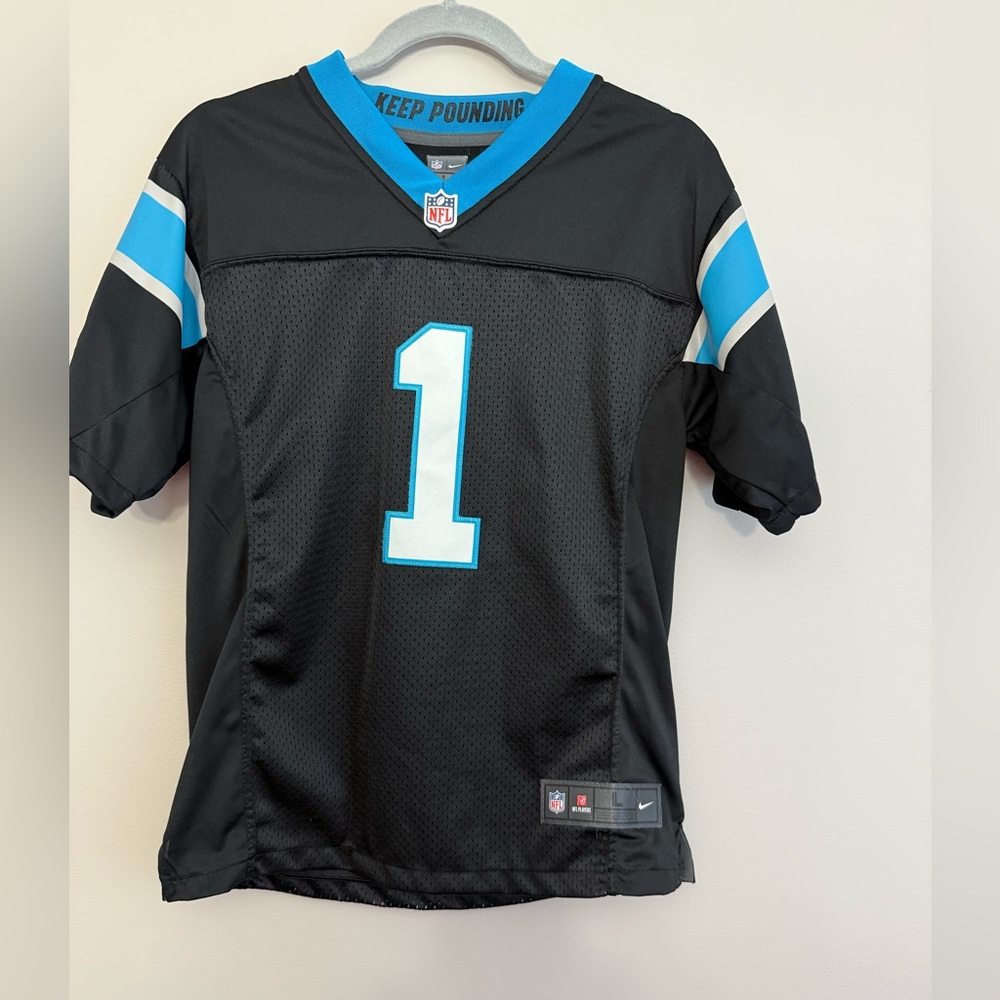 Carolina Panthers Nike Black&Blue On Field Jersey Cam Newton Kids Large 14/16
